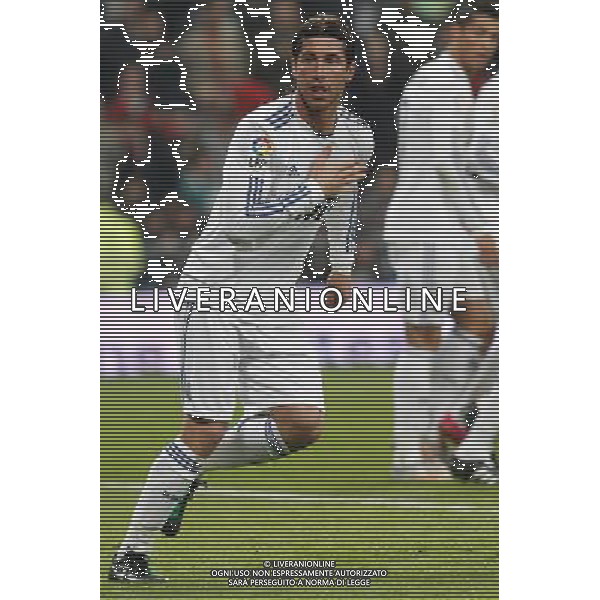 Real Madrid\'s Sergio Ramos scores during spanish cup match on January 13th 2011. Photo: Cesar Cebolla / ALFAQUI AG ALDO LIVERANI ONLY ITALY