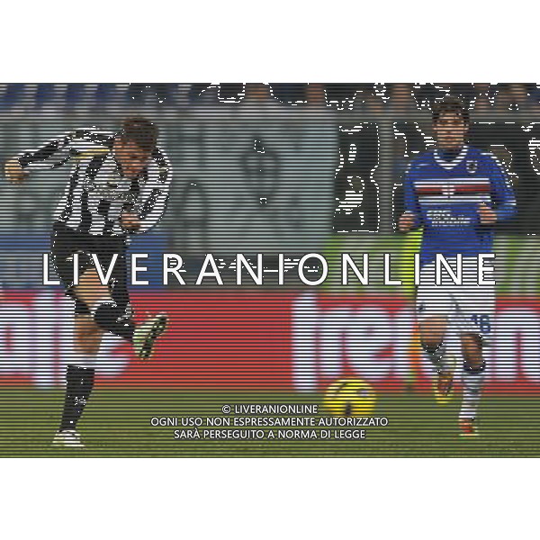 Coppa Italia TIM Cup 2010/2011 Ottavi di Finale Genova - 19.01.2011 Sampdoria-Udinese Nella Foto:denis prova il tiro /Ph.Vitez-Ag. Aldo Liverani