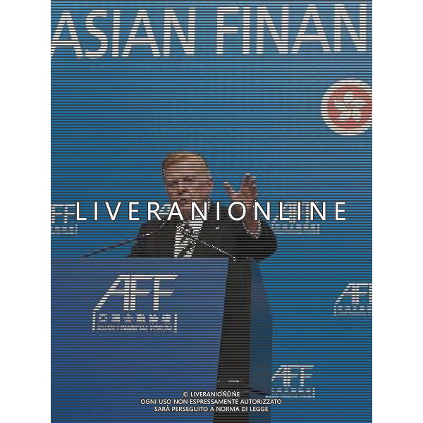 (110118) -- HONG KONG, Jan. 18, 2011 () -- Nobel economics laureate Robert Mundell speaks at the Asian Financial Forum (AFF) 2011 in Hong Kong, south China, Jan. 18, 2011. More than 1,600 participants from 33 countries and regions took part in the two-day event, which came to an end here Tuesday. (/Huang Xiaoyong) (ljh) AG. ALDO LIVERANI SAS ITALY ONLY
