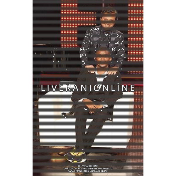 MILANO 20-1-2011 TRASMISSIONE TV CHIAMBRETTI NIGHT OSPITE SAMUEL ETO\'O NELLA FOTO PIERO CHIAMBRETTI SAMUEL ETO\'O PH FIOCHI AGALDO LIVERANI SAS