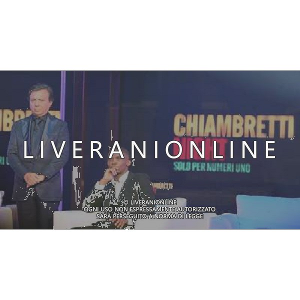 MILANO 20-1-2011 TRASMISSIONE TV CHIAMBRETTI NIGHT OSPITE SAMUEL ETO\'O NELLA FOTO PIERO CHIAMBRETTI SAMUEL ETO\'O PH FIOCHI AGALDO LIVERANI SAS