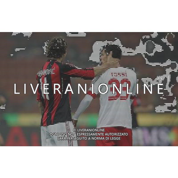 Milan - Bari Coppa Italia Tim Cup 20/01/2011 nella foto zlatan ibrahimovic e marco rossi sequenza ©luzzani/Agenzia Aldo Liverani Sas