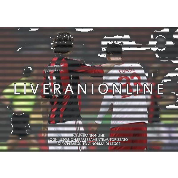 Milan - Bari Coppa Italia Tim Cup 20/01/2011 nella foto zlatan ibrahimovic e marco rossi sequenza ©luzzani/Agenzia Aldo Liverani Sas