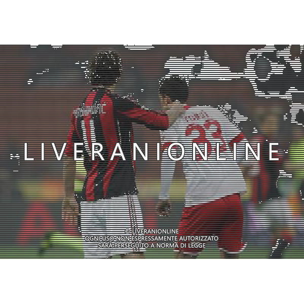 Milan - Bari Coppa Italia Tim Cup 20/01/2011 nella foto zlatan ibrahimovic e marco rossi sequenza ©luzzani/Agenzia Aldo Liverani Sas