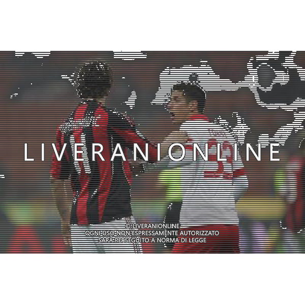 Milan - Bari Coppa Italia Tim Cup 20/01/2011 nella foto zlatan ibrahimovic e marco rossi sequenza ©luzzani/Agenzia Aldo Liverani Sas