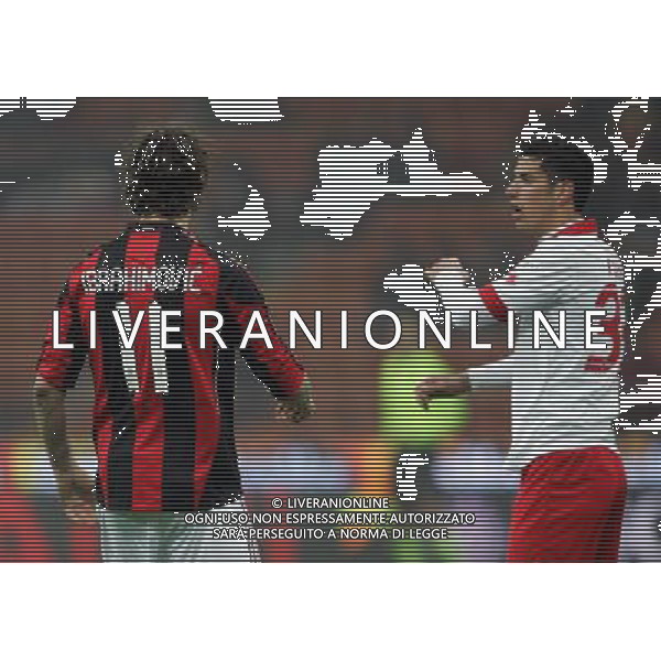 Milan - Bari Coppa Italia Tim Cup 20/01/2011 nella foto zlatan ibrahimovic e marco rossi sequenza ©luzzani/Agenzia Aldo Liverani Sas