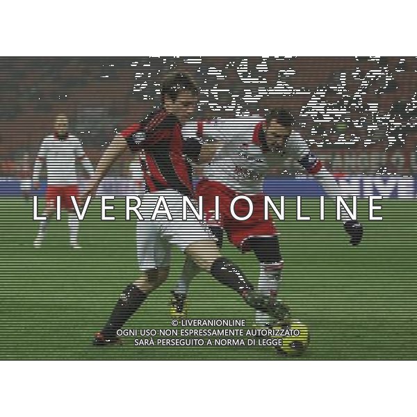 Milan - Bari Coppa Italia Tim Cup 20/01/2011 nella foto antonio cassano e alessandro parisi ©luzzani/Agenzia Aldo Liverani Sas