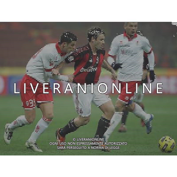 Milano 20-01-2011 Coppa Italia Tim Cup 2010/11 milan-bari nella foto antonio cassano e marco rossi ph marco luzzani/ag aldo liverani s.a.s.
