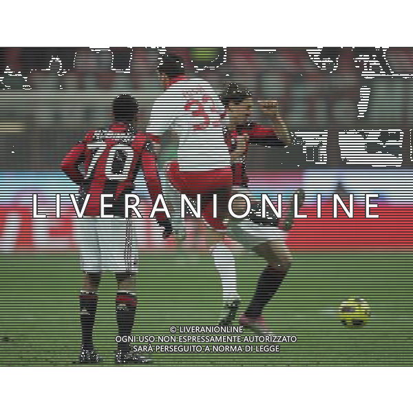 Milano 20-01-2011 Coppa Italia Tim Cup 2010/11 milan-bari nella foto zlatan ibrahimovic e marco rossi ph marco luzzani/ag aldo liverani s.a.s.