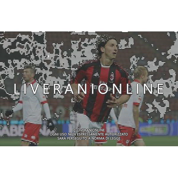 Milano 20-01-2011 Coppa Italia Tim Cup 2010/11 milan-bari nella foto zlatan ibrahimovic esulta dopo il gol ph marco luzzani/ag aldo liverani s.a.s.