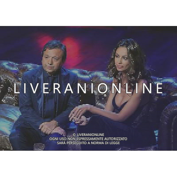 COLOGNO MONZESE (MI) 21/1/2011 STUDI TELEVISIVI MEDIASET REGISTRAZIONE DELLA TRASMISSIONE TELEVISIVA: -CHIAMBRETTI NIGHT- NELLA FOTO PIERO CHIAMBRETTI E MADALINA DIANA GHENEA FOTO ROMANO/AG ALDO LIVERANI