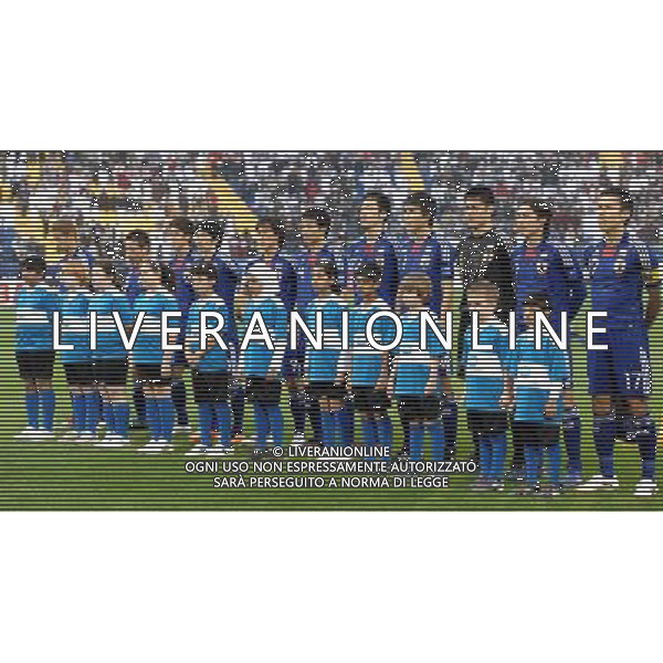 (110121) -- DOHA, Jan. 21, 2011 () -- Japan start players take pictures before the 2011 Asian Cup quarter-final football match against Qatar in Doha, capital of Qatar, Jan. 21, 2011. Japan won 3-2 and advanced to the semifinal. (/Chen Shaojin) /PHOTOSHOT/AG ALDO LIVERANI SAS - ASIAN CUP 2011 ITALY ONLY