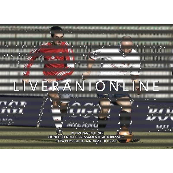 MONZA BRIANZA 23/01/2011 - MONZA VS REGGIANA - CAMPIONATO PRIMA DIVISIONE LEGA-PRO 2010-2011 - NELLA FOTO:VINCENZO IACOPINO E DAVIDE SAVERINO - FOTO NANDO VESCUSIO / AGENZIA ALDO LIVERANI