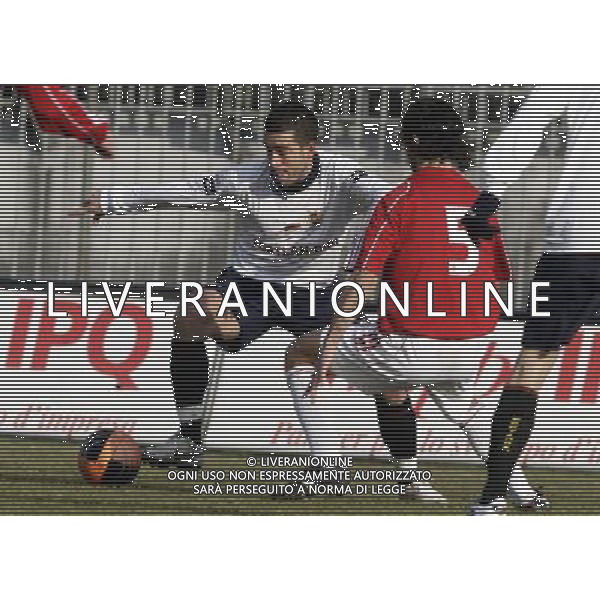 MONZA BRIANZA 23/01/2011 - MONZA VS REGGIANA - CAMPIONATO PRIMA DIVISIONE LEGA-PRO 2010-2011 - NELLA FOTO: ANDRE\' VIAPIANA E MIRKO CUDINI - FOTO NANDO VESCUSIO / AGENZIA ALDO LIVERANI