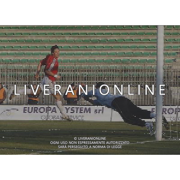 MONZA BRIANZA 23/01/2011 - MONZA VS REGGIANA - CAMPIONATO PRIMA DIVISIONE LEGA-PRO 2010-2011 - NELLA FOTO: MANFREDINI PARA SU CHEMALI - FOTO NANDO VESCUSIO / AGENZIA ALDO LIVERANI