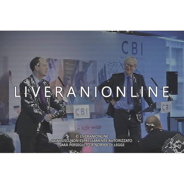 Sir Richard LambertÕs final speech at the CBI before his successor John Cridland takes over as the new CBI Director-General next Monday. Photo Shows; John Cridland with Sir Richard Lambert ©photoshot/Agenzia Aldo Liverani Sas - ITALY ONLY - Il discorso finale di Sir Richard Lambert al CBI prima dell\'introduzione del suo successore John Cridland che gli subentra come nuovo Direttore Generale della CBI
