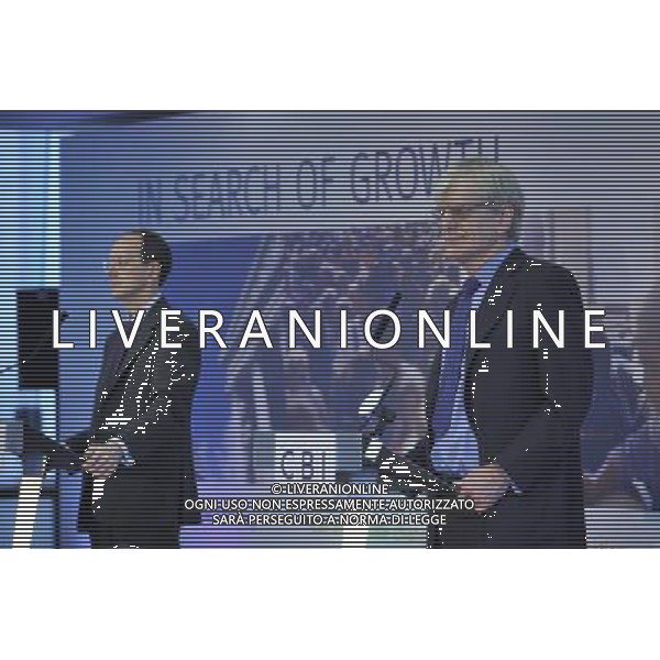 Sir Richard LambertÕs final speech at the CBI before his successor John Cridland takes over as the new CBI Director-General next Monday. Photo Shows; John Cridland with Sir Richard Lambert ©photoshot/Agenzia Aldo Liverani Sas - ITALY ONLY - Il discorso finale di Sir Richard Lambert al CBI prima dell\'introduzione del suo successore John Cridland che gli subentra come nuovo Direttore Generale della CBI