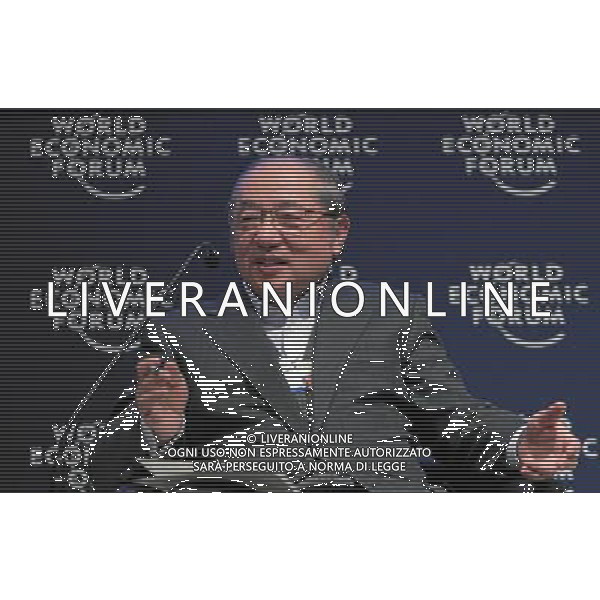 DAVOS/SWITZERLAND, 26JAN11 - Yorihiko Kojima, Chairman of the Board, Mitsubishi Corporation, Japan; Co-Chair of the World Economic Forum Annual Meeting 2011 is captured during the session \'The Energy Agenda in 2011\' at the Annual Meeting 2011 of the World Economic Forum in Davos, Switzerland, January 26, 2011. World Economic Forum AG. ALDO LIVERANI SAS ITALY ONLY