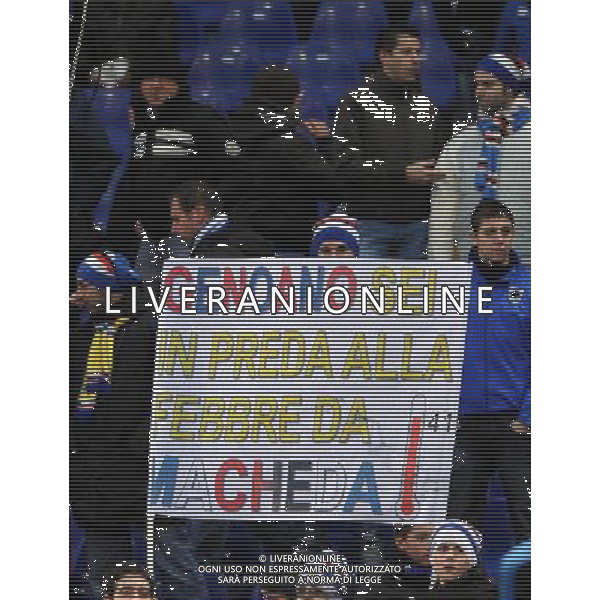 Coppa Italia TIM Cup 2010/2011 Quarti di Finale Genova - 26.01.2011 Sampdoria-Milan Nella Foto:Striscione Sampdoria per Federico Macheda contro il Genoa /Ph.Vitez-Ag. Aldo Liverani