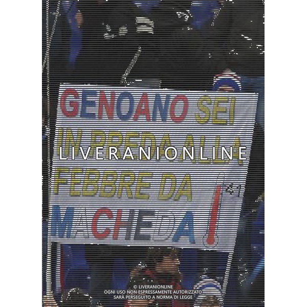 Coppa Italia TIM Cup 2010/2011 Quarti di Finale Genova - 26.01.2011 Sampdoria-Milan Nella Foto:Striscione Sampdoria per Federico Macheda contro il Genoa /Ph.Vitez-Ag. Aldo Liverani