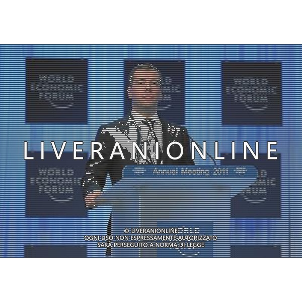 DAVOS/SWITZERLAND, 26JAN11 - Dimitry Medvedev, President of the Russian Federation delivers the \'Opening Address\' at the Annual Meeting 2011 of the World Economic Forum in Davos, Switzerland, January 26, 2011. World Economic Forum ©PHOTOSHOT/Agenzia Aldo Liverani Sas - ITALY ONLY - EDITORIAL USE ONLY -