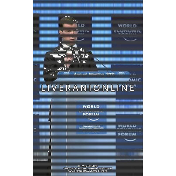 DAVOS/SWITZERLAND, 26JAN11 - Dimitry Medvedev, President of the Russian Federation delivers the \'Opening Address\' at the Annual Meeting 2011 of the World Economic Forum in Davos, Switzerland, January 26, 2011. World Economic Forum ©PHOTOSHOT/Agenzia Aldo Liverani Sas - ITALY ONLY - EDITORIAL USE ONLY -