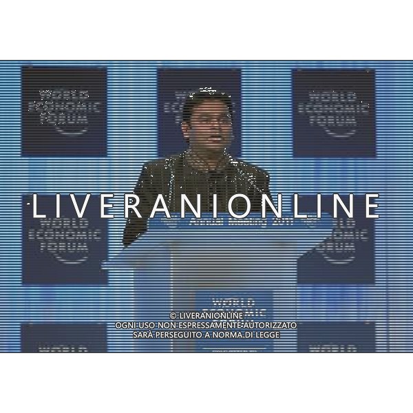 (110127) -- DAVOS, Jan. 27, 2011 () -- Indian musician A. R. Rahman speaks at the Crystal Award Ceremony during the World Economic Forum (WEF) in Davos, Switzerland, Jan. 26, 2011. The Crystal Award was firstly established in 1995 by the WEF for those outstanding musicians who made great contribution to the international community. (/World Economic Forum) (lyx) ©PHOTOSHOT/Agenzia Aldo Liverani Sas - ITALY ONLY - EDITORIAL USE ONLY -