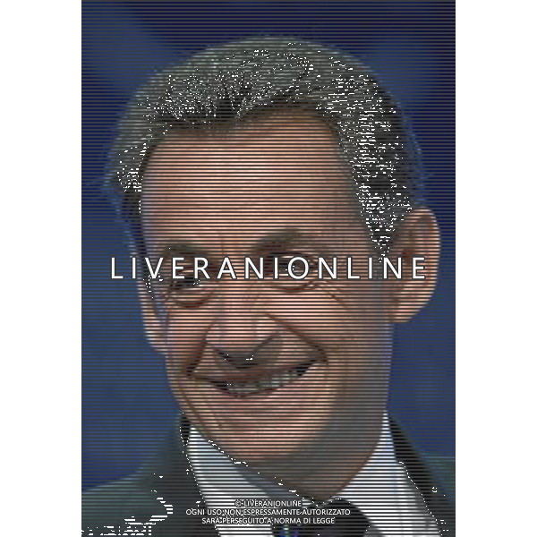 DAVOS/SWITZERLAND, 27JAN11 - Nicolas Sarkozy, President of France, smiles during the session \'Vision for the G20\' at the Annual Meeting 2011 of the World Economic Forum in Davos, Switzerland, January 27, 2011. World Economic Forum AG. ALDO LIVERANI SAS ITALY ONLY