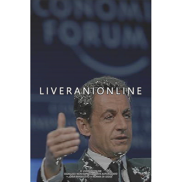 DAVOS/SWITZERLAND, 27JAN11 - Nicolas Sarkozy, President of France, speaks during the session \'Vision for the G20\' at the Annual Meeting 2011 of the World Economic Forum in Davos, Switzerland, January 27, 2011. World Economic Forum AG. ALDO LIVERANI SAS ITALY ONLY