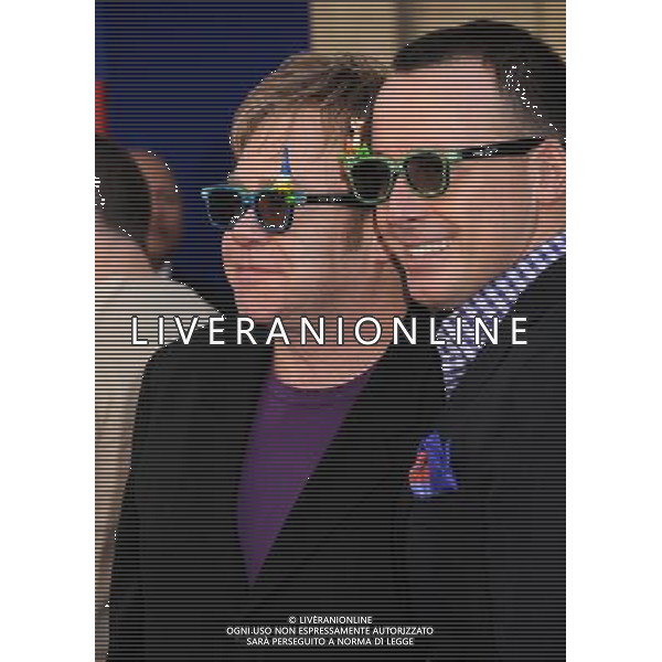 23 January 2011 - Hollywood, California - Sir Elton John and David Furnish. \'Gnomeo and Juliet\' World Premiere held at the El Capitan Theatre. Photo Credit: Byron Purvis/AdMedia AG. ALDO LIVERANI SAS ITALY ONLY