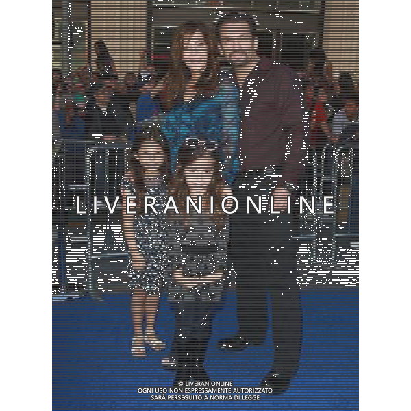 23 January 2011 - Hollywood, CA - Maria Canals Barrera with husband David Barrera two daughters. Gnomeo And Juliette World Premiere held At The El Capitan Theatre. Photo Credit: Kevan Brooks/AdMedia AG. ALDO LIVERANI SAS ITALY ONLY