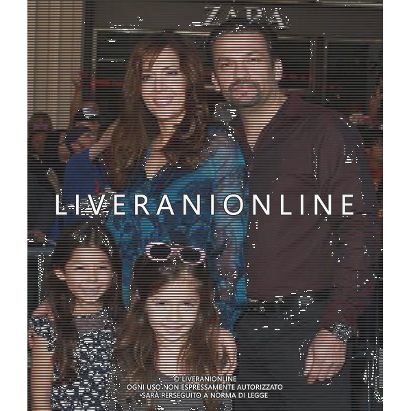 23 January 2011 - Hollywood, CA - Maria Canals Barrera with husband David Barrera two daughters. Gnomeo And Juliette World Premiere held At The El Capitan Theatre. Photo Credit: Kevan Brooks/AdMedia AG. ALDO LIVERANI SAS ITALY ONLY