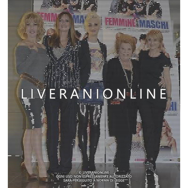 Roma - 28/01/2011 - Cinema Adriano - Photocall del film \' Femmine contro Maschi \' con Luciana Littizzetto Cluadio Bisio Nancy Brilli - nella foto: da sx Nancy Brilli Serena Autieri Francesca Inaudi Wilma De Angelis e Luciana Littizzetto © Fabrizio Corradetti - Ag. Aldo Liverani sas