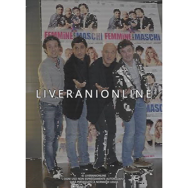 Roma - 28/01/2011 - Cinema Adriano - Photocall del film \' Femmine contro Maschi \' con Luciana Littizzetto Cluadio Bisio Nancy Brilli - nella foto: Ficarra \' Picone con Claudio Bisio e Emilio Solfrizzi © Fabrizio Corradetti - Ag. Aldo Liverani sas