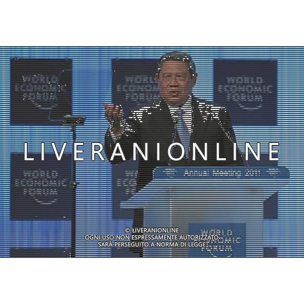 DAVOS/SWITZERLAND, 27JAN11 - Susilo Bambang Yudhoyono, President of Indonesia; Chair, 2011 ASEAN delivers a speech during the session \'The Big Shift and the Imperative of 21st Century Globalism\' at the Annual Meeting 2011 of the World Economic Forum in Davos, Switzerland, January 27, 2011. World Economic Forum ©PHOTOSHOT/Agenzia Aldo Liverani Sas - ITALY ONLY - EDITORIAL USE ONLY -