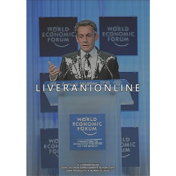 DAVOS/SWITZERLAND, 27JAN11 - Nicolas Sarkozy, President of France, delivers his speech during the session \'Vision for the G20\' at the Annual Meeting 2011 of the World Economic Forum in Davos, Switzerland, January 27, 2011. World Economic Forum ©PHOTOSHOT/Agenzia Aldo Liverani Sas - ITALY ONLY - EDITORIAL USE ONLY -