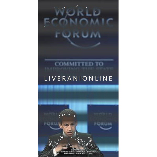 DAVOS/SWITZERLAND, 27JAN11 - Nicolas Sarkozy, President of France, speaks to the audience during the session \'Vision for the G20\' at the Annual Meeting 2011 of the World Economic Forum in Davos, Switzerland, January 27, 2011. World Economic Forum ©PHOTOSHOT/Agenzia Aldo Liverani Sas - ITALY ONLY - EDITORIAL USE ONLY -