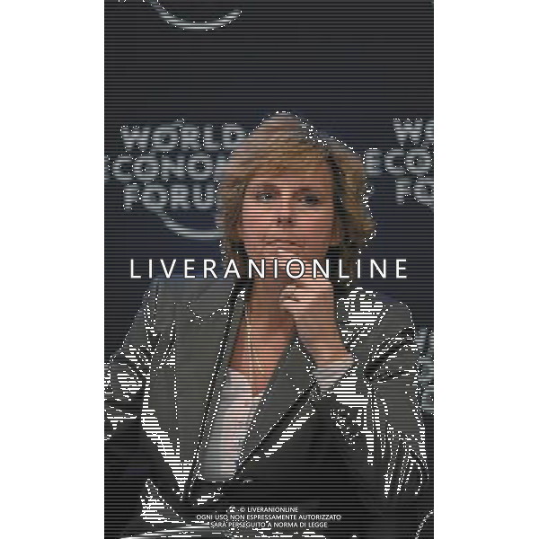 DAVOS/SWITZERLAND, 27JAN11 - Connie Hedegaard, Commissioner, Climate Action, European Commission, Brussels, speaks during the session \'The New Reality of Climate Change\' at the Annual Meeting 2011 of the World Economic Forum in Davos, Switzerland, January 27, 2011. World Economic Forum ©PHOTOSHOT/Agenzia Aldo Liverani Sas - ITALY ONLY - EDITORIAL USE ONLY -
