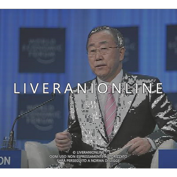 DAVOS/SWITZERLAND, 28JAN11 - Ban Ki-moon, Secretary-General, United Nations, New York is captured during the session \'Redefining Sustainable Development\' at the Annual Meeting 2011 of the World Economic Forum in Davos, Switzerland, January 28, 2011. World Economic Forum ©PHOTOSHOT/Agenzia Aldo Liverani Sas - ITALY ONLY - EDITORIAL USE ONLY -