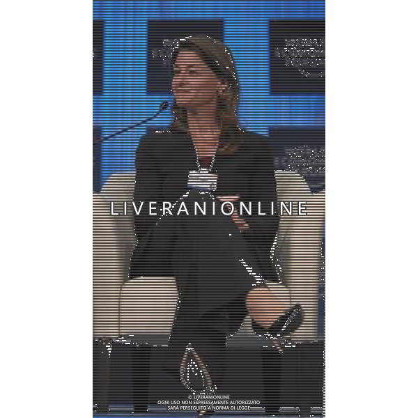DAVOS/SWITZERLAND, 28JAN11 - Melinda French Gates, Co-Chair, Bill \' Melinda Gates Foundation, USA, is captured during the session \'Raising Healthy Children\' at the Annual Meeting 2011 of the World Economic Forum in Davos, Switzerland, January 28, 2011. World Economic Forum ©PHOTOSHOT/Agenzia Aldo Liverani Sas - ITALY ONLY - EDITORIAL USE ONLY -