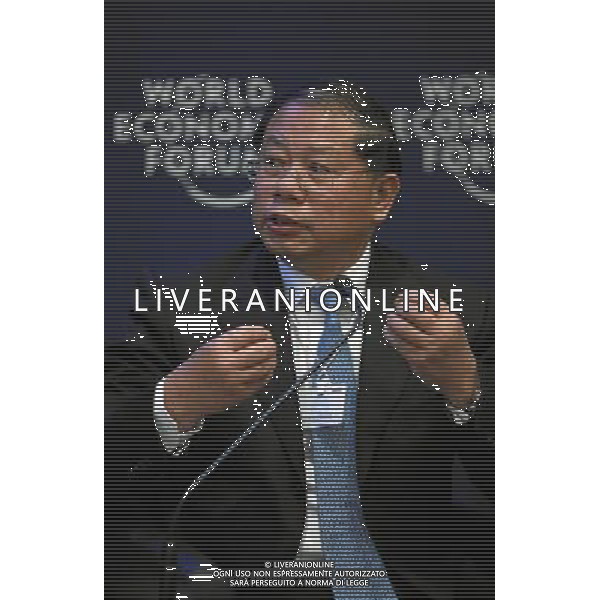 (110128) -- DAVOS, Jan. 28, 2011 () -- Yu Rumin, chairman and senior engineer of Tianjin Port (Group) Co., Ltd., speaks during the session \'The Future of Chinese Enterprise\' at the Annual Meeting 2011 of the World Economic Forum in Davos, Switzerland, January 27, 2011.(/Moritz Hager) (wxy) ©PHOTOSHOT/Agenzia Aldo Liverani Sas - ITALY ONLY - EDITORIAL USE ONLY -