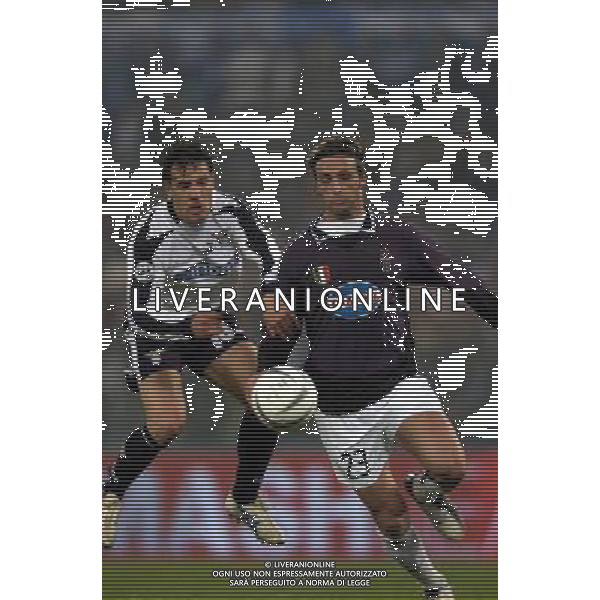 Lazio-Juventus Coppa Italia finale di andata Tim Cup 17/03/2004 nella foto NICOLA LEGROTTAGLIE E MUZZI ROBERTO foto PASQUAZI/Agenzia Aldo liverani