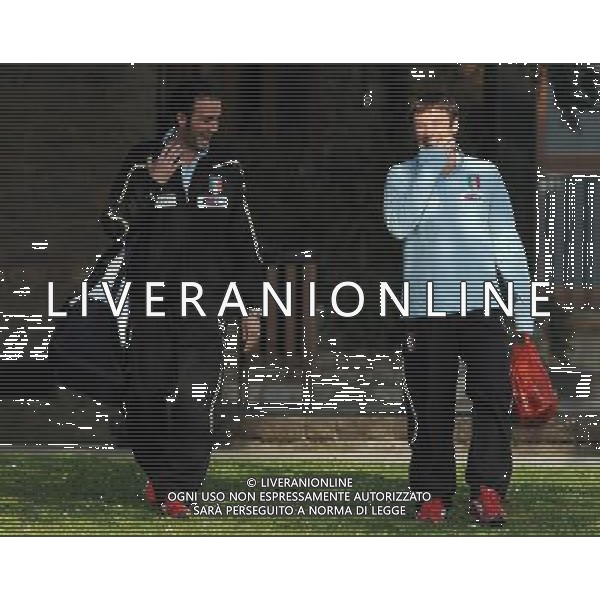 Raduno Nazionale Italiana a Coverciano Firenze - 07.02.2011 Allenamento Nella Foto:antonio cassano-pazzini giampaolo /Ph.Vitez-Ag. Aldo Liverani