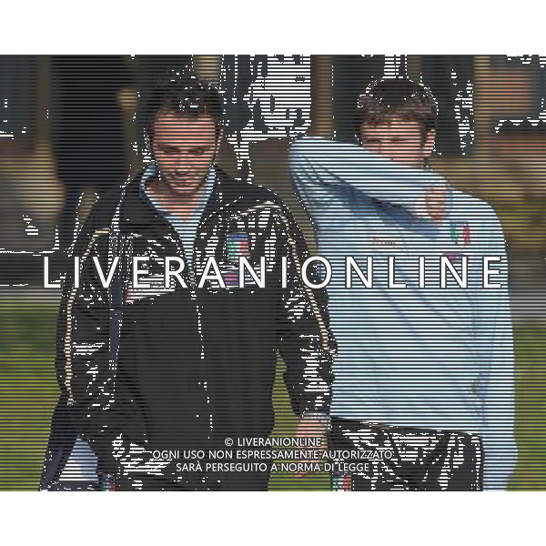 Raduno Nazionale Italiana a Coverciano Firenze - 07.02.2011 Allenamento Nella Foto:cassano antonio giampaolo pazzini /Ph.Vitez-Ag. Aldo Liverani