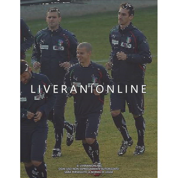 Raduno Nazionale Italiana a Coverciano Firenze - 07.02.2011 Allenamento Nella Foto:sebastian giovinco-thiago motta-astori davide /Ph.Vitez-Ag. Aldo Liverani