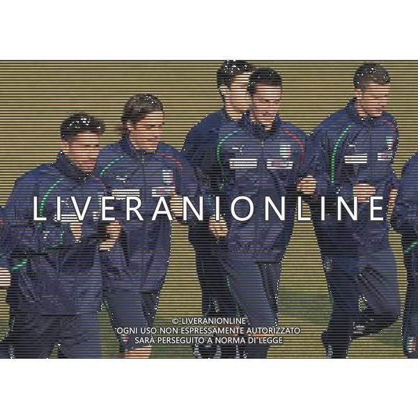 Raduno Nazionale Italiana a Coverciano Firenze - 07.02.2011 Allenamento Nella Foto:marco borriello-alessandro matri-davide astori-thiago motta /Ph.Vitez-Ag. Aldo Liverani