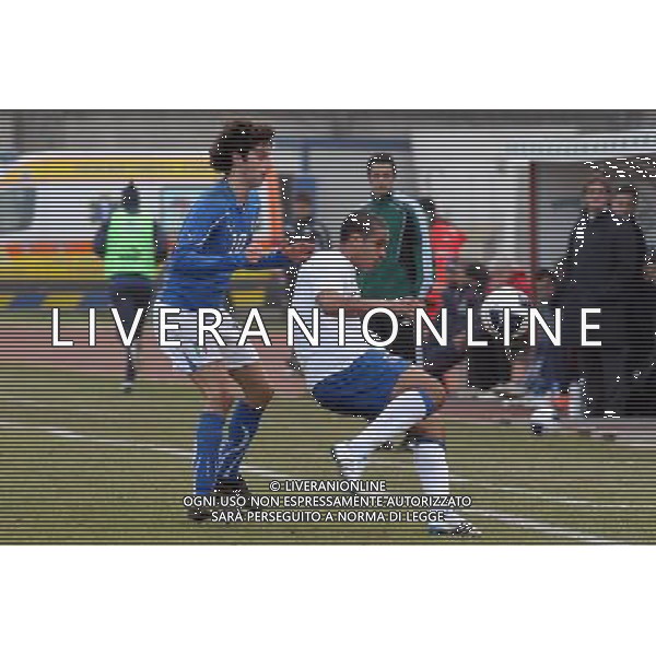 EMPOLI, 08 FEBBRAIO 2011 AMICHEVOLE UNDER 21 ITALIA-INGHILTERRA NELLA FOTO: FABBRIONI E NAUGHTON FOTO STEFANO D\'ERRICO/AG. ALDO LIVERANI S.A.S.