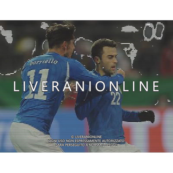 Amichevole Internazionale Dortmund (Germania) - 09.02.2011 Germania-Italia Nella Foto: giuseppe rossi esultanza dopo il gol con marco borriello /Ph.Vitez-Ag. Aldo Liverani