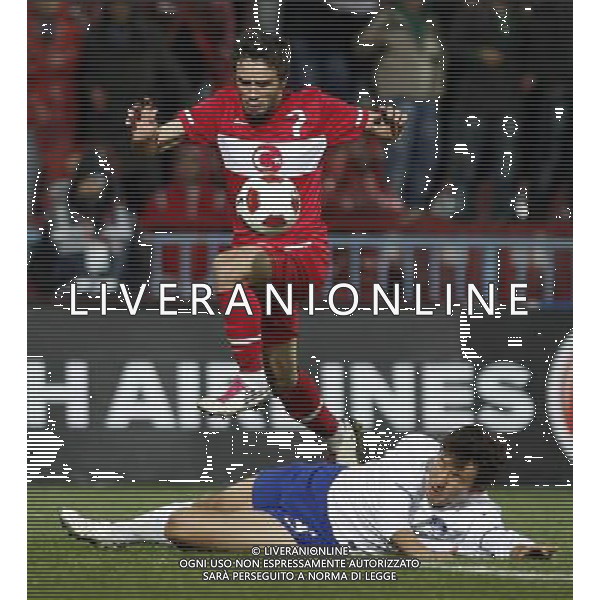 Friendly soccer match between Turkey and South Korea at Avni Aker Stadium in Trabzon, Turkey on February 09, 2011 match scored: Turkey 0 - South Korea 0 NELLA FOTO Gokhan Gonul of Turkey FOT. SESKIM/NEWSPIX.PL /ALDO LIVERANI S A S ONLY ITALY 