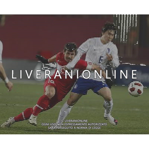 Friendly soccer match between Turkey and South Korea at Avni Aker Stadium in Trabzon, Turkey on February 09, 2011 match scored: Turkey 0 - South Korea 0 NELLA FOTO Emre Belozoglu (L) of Turkey and Yong Rae Lee (R) of South Korea FOT. SESKIM/NEWSPIX.PL /ALDO LIVERANI S A S ONLY ITALY 